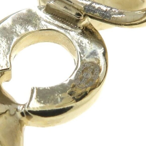 CHANEL CC Logos Pink Rhinestone Heart Clip-On Earrings Gold Tone - Picture 8 of 10